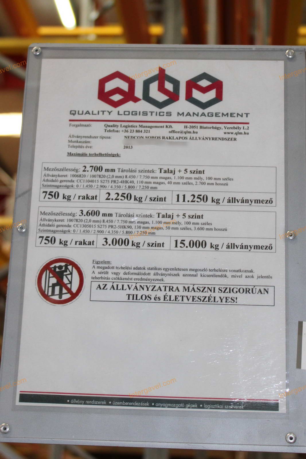 Raklapos állvány - Nedcon 4