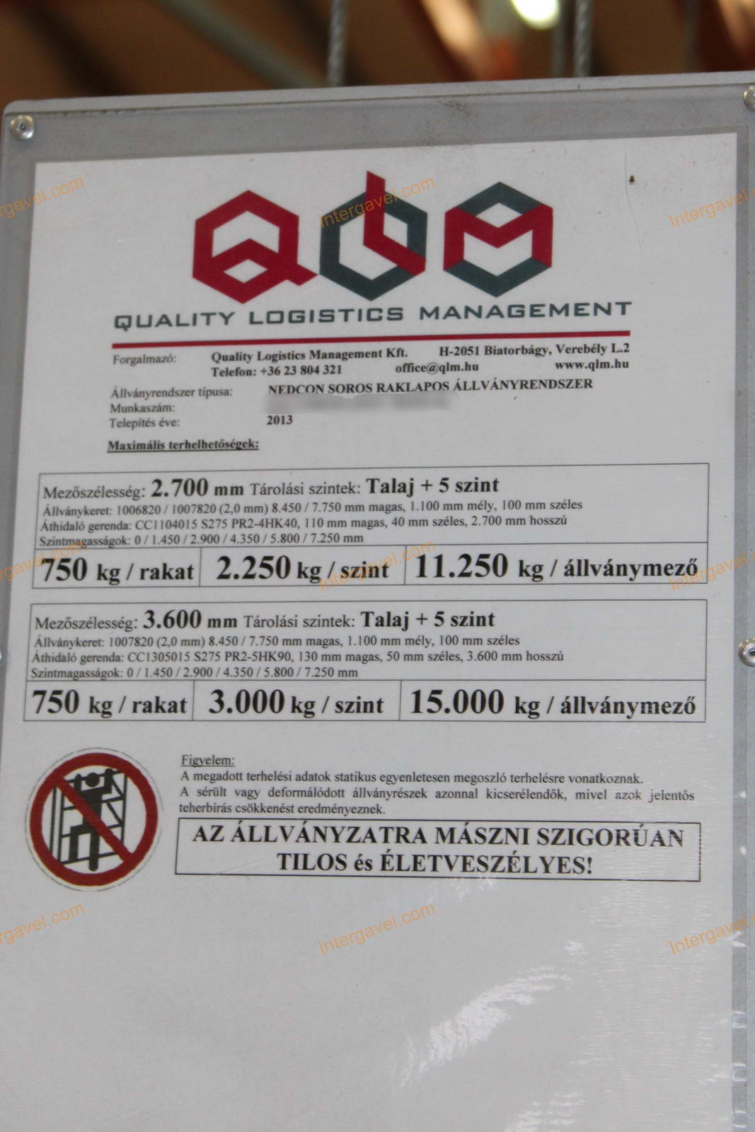 Raklapos állvány - Nedcon 47