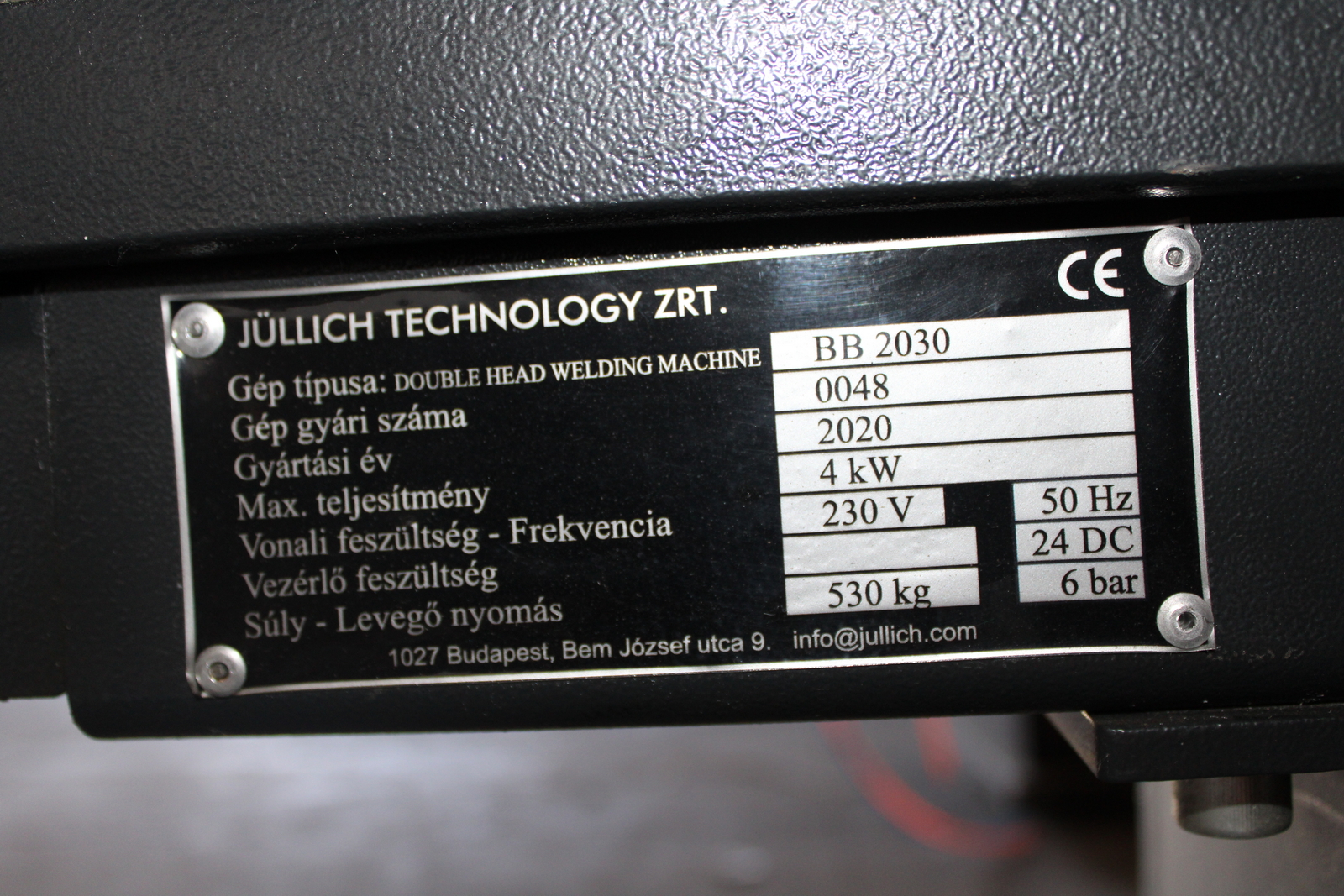 Hegesztőgép kétfejes műanyag profilokhoz Jullich Technologies JTG BB2030 2