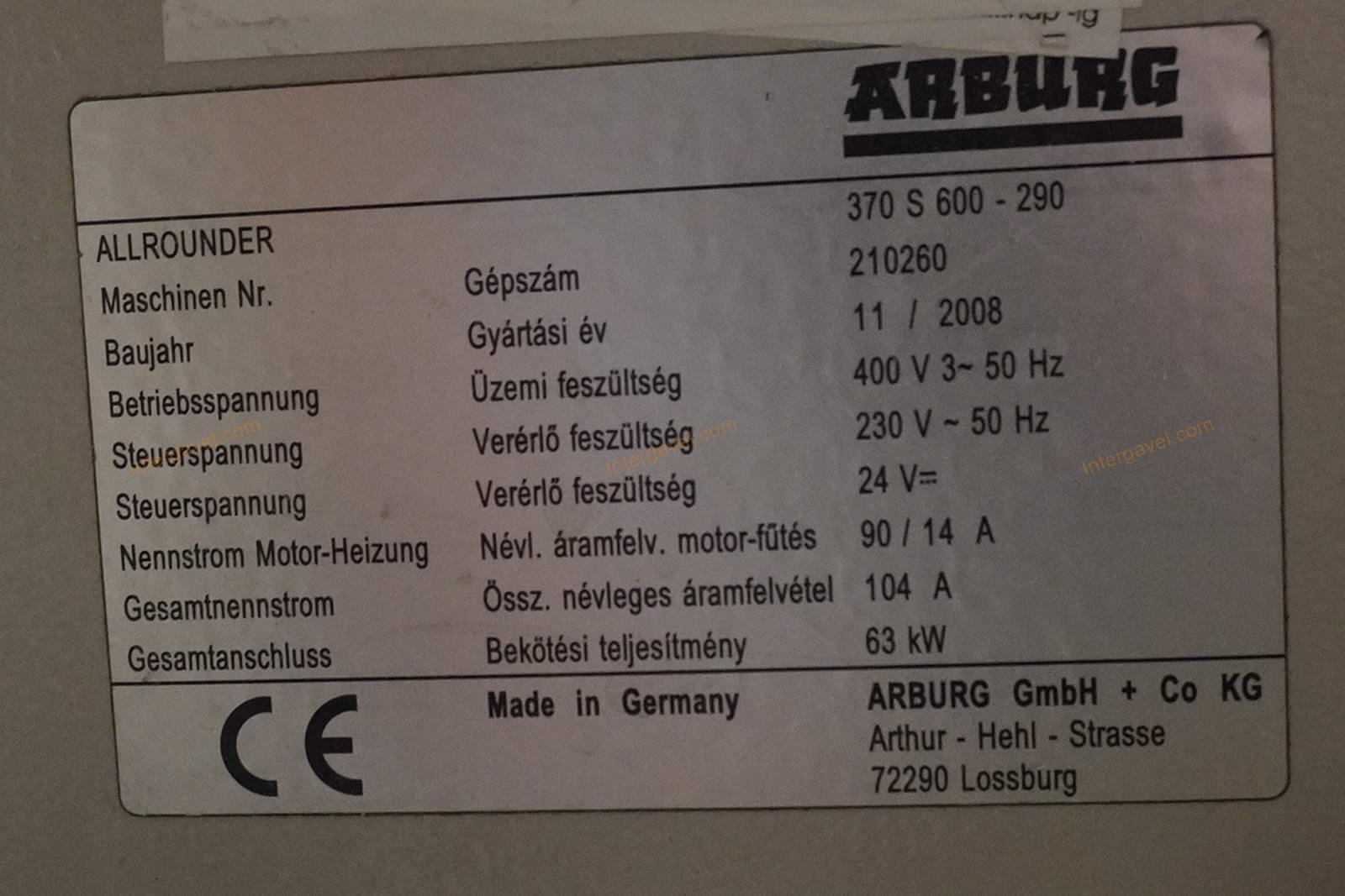 Fröccsöntő gép - Arburg, 370 S 600-290 2