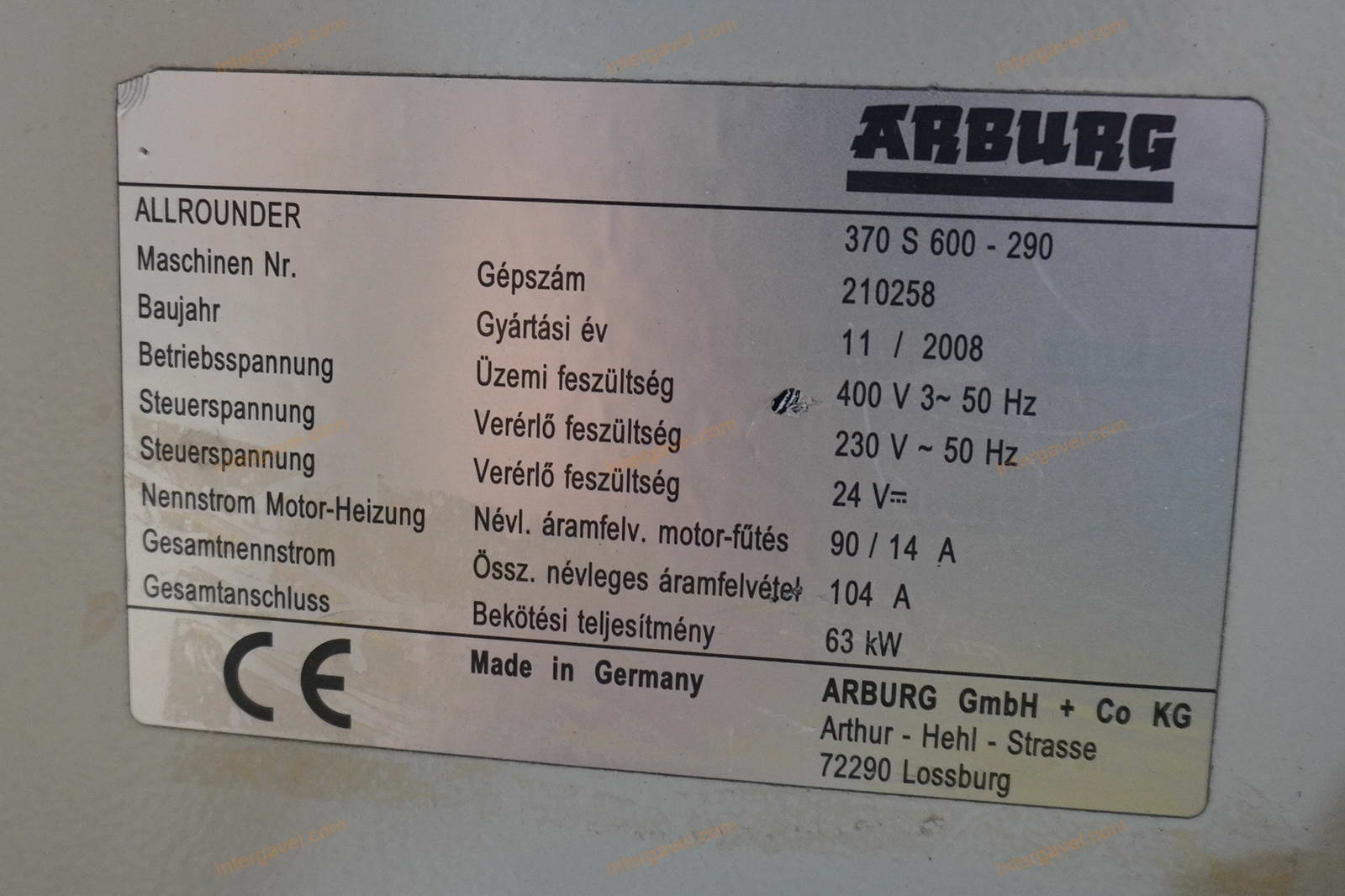 Fröccsöntő gép - Arburg, 370 S 600-290 2