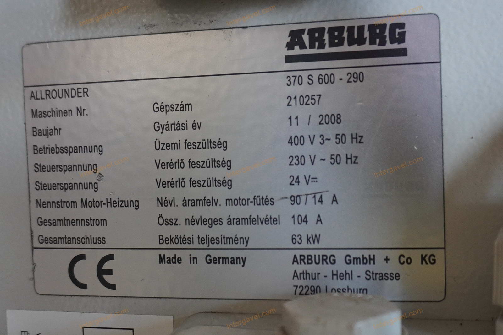 Fröccsöntő gép - Arburg, 370 S 600-290 2