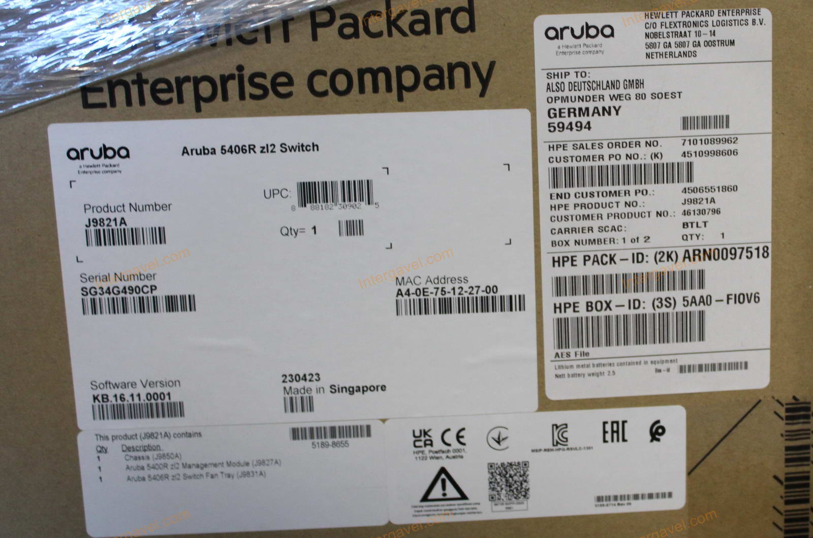 Switch és kártya - Aruba 5406R zl2 Switch; Aruba 8p 1G/10GbE SFP + v3 zl2 Mod 4